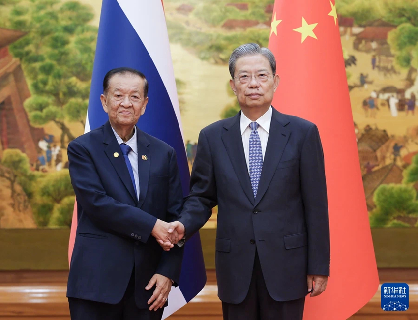 6月24日下午，全国人大常委会委员长赵乐际在北京人民大会堂同泰国国会主席兼下议院议长万诺举行会谈。.png